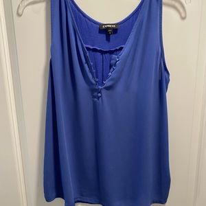 Sleeveless mixed media blouse